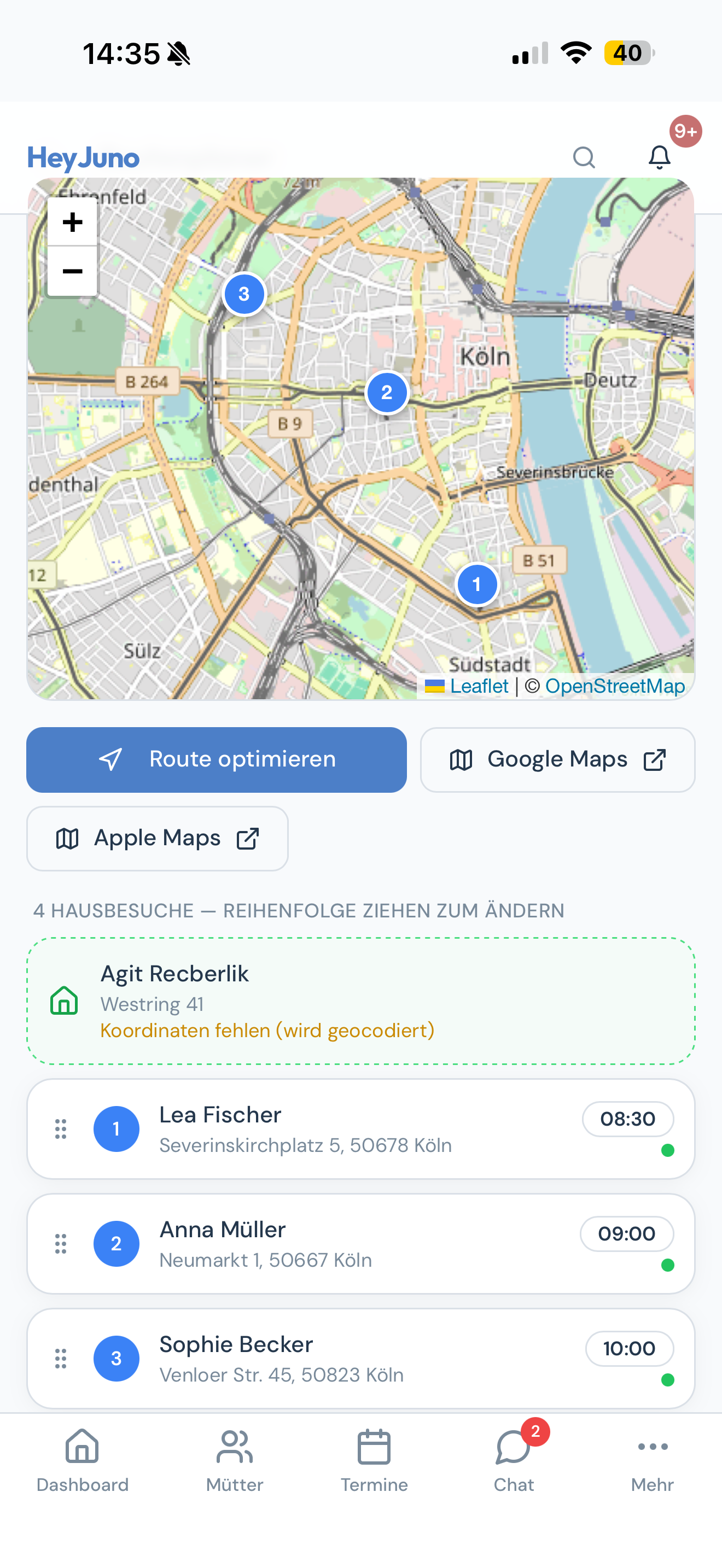 HeyJuno Routenplaner